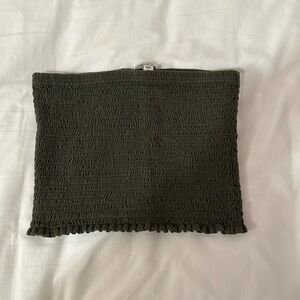Express olive green scrunch tube top